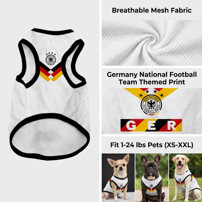 Germany Soccer Dog Jersey - Classic National Team Pet Kit for Dogs & Cats