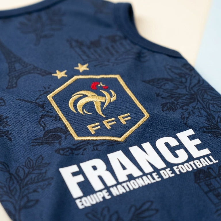 France Soccer Dog Jersey - Les Bleus Pet Football Kit for Cats & Dogs