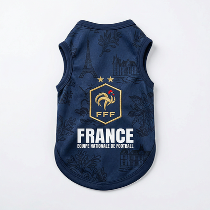 France Soccer Dog Jersey - Les Bleus Pet Football Kit for Cats & Dogs