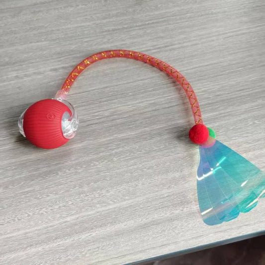 Smart Interactive Rolling Cat Ball – Auto-Moving Toy with Teaser Wand & LED Light
