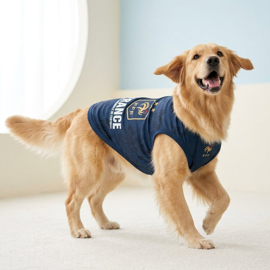 France Soccer Dog Jersey - Les Bleus Pet Football Kit for Cats & Dogs