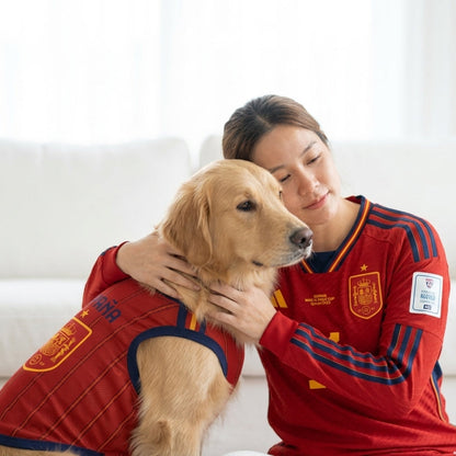 Spain Soccer Dog Jersey - World Cup Style Pet Football Kit for Cats